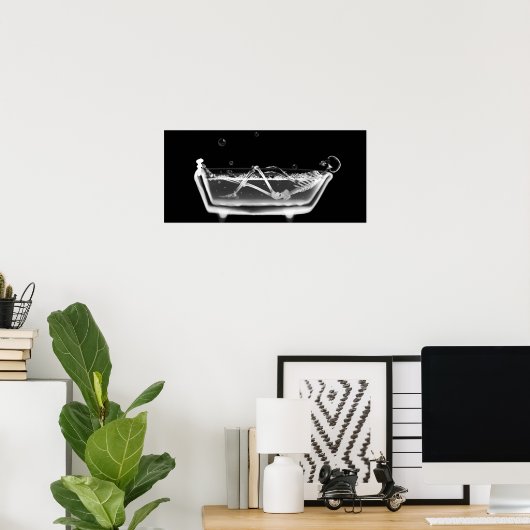 X線スケルトンB&Wバスタイム ポスター (ホームオフィス)