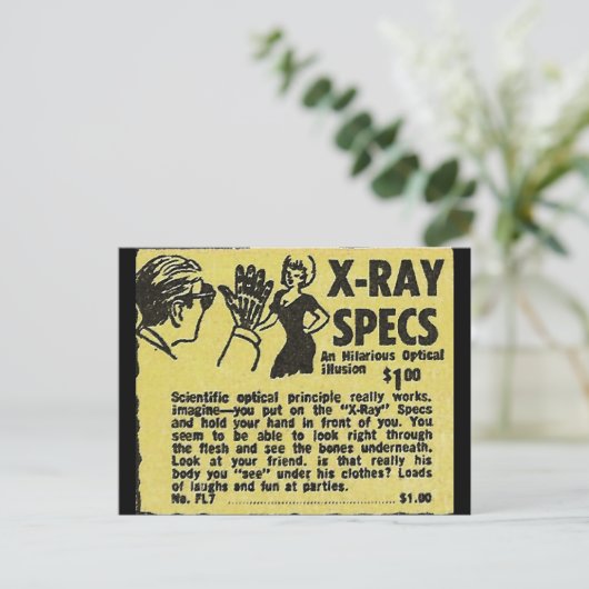 X線スペック！衣服を通して見る ポストカード (スタンド正面)