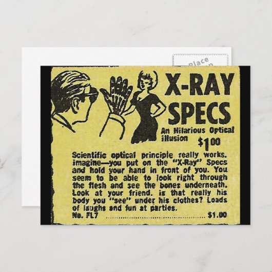 X線スペック！衣服を通して見る ポストカード (正面/裏面)