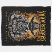 X線スリンガースケルトンカウボーイ フリースブランケット (正面(横))