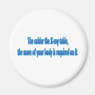 X線テーブルの寒さ…..放射線おもしろい学 マグネット