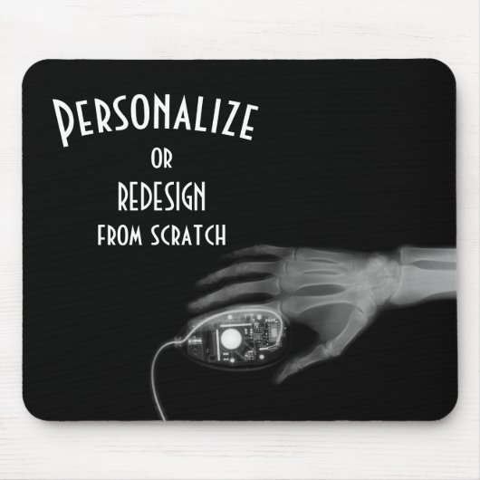 X線ハンドマウスとコンピュータマウス – B&W マウスパッド (正面)