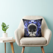 X線バタフライフラクタルスカル – インディゴ クッション (椅子)