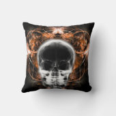 X線バタフライフラクタルスカル – オレンジ クッション (裏面)