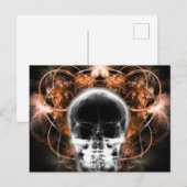X線バタフライフラクタルスカル – オレンジ ポストカード (正面/裏面)