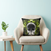 X線バタフライフラクタルスカル – ライムグリーン クッション (椅子)