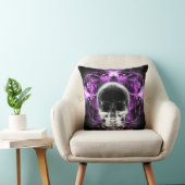 X線バタフライフラクタルスカル-明るい赤紫色 クッション (椅子)