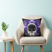 X線バタフライフラクタルスカル – 紫 クッション (椅子)