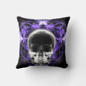 X線バタフライフラクタルスカル – 紫 クッション (裏面)