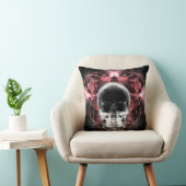 X線バタフライフラクタルスカル – 赤 クッション (椅子)