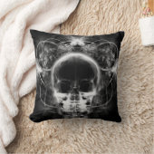 X線バタフライフラクタルスカル- B&W クッション (ブランケット)