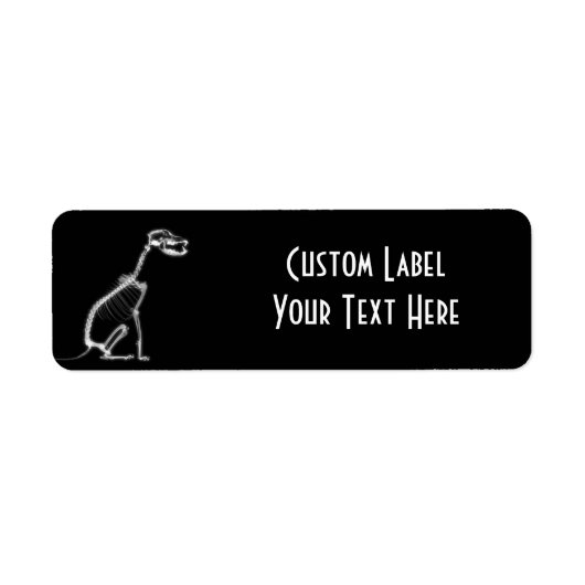 X線パピードッグスケルトン座って – B&W ラベル (正面)