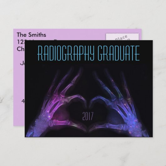 X線パーソナライズされた指「X線撮影院生」 案内ポストカード (正面/裏面)