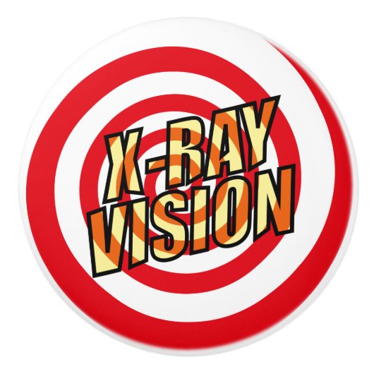 X線ビジョンおもしろいレトロ漫画ブックアーポップ・アートのト セラミックノブ (正面)