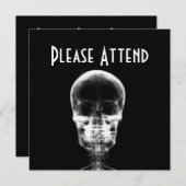 X線ビジョンスケルトンスカル- B&W 招待状 (正面/裏面)