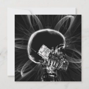 X線フラクタルフラワー頭が切れるフォンのスケルトン – B&W