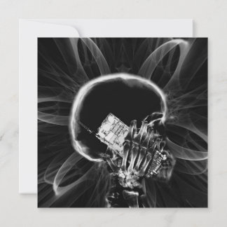 X線フラクタルフラワー頭が切れるフォンのスケルトン – B&W