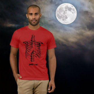 X線リブケージ おもしろハロウィン オーダーメイド Tシャツ