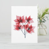 X線レッドポインセチアのクリスマス シーズンカード (スタンド正面)