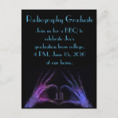 「X線写真大学院」指でハート 案内ポストカード (正面)