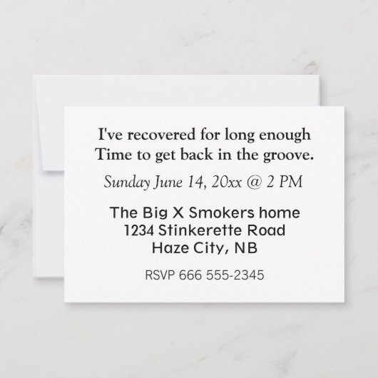 X線回復の招待 招待状 (裏面)