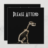 X線子犬の骸骨座り-セピア 招待状 (正面/裏面)