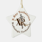 X線技術者サークルブラウン セラミックオーナメント (右)