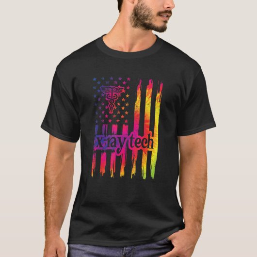 X線技術者米国旗X線技術 Tシャツ (正面)