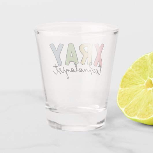 X線技術者X線技術放射線技術ギフト ショットグラス (裏面)