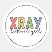 X線技術者X線技術放射線技術ギフト ラウンドシール (正面)