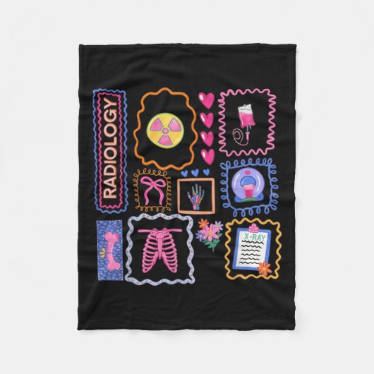 X線技術者X線技術放射線技術 フリースブランケット (正面)