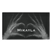 X線指型枠aハート名タグ 名札 (正面)