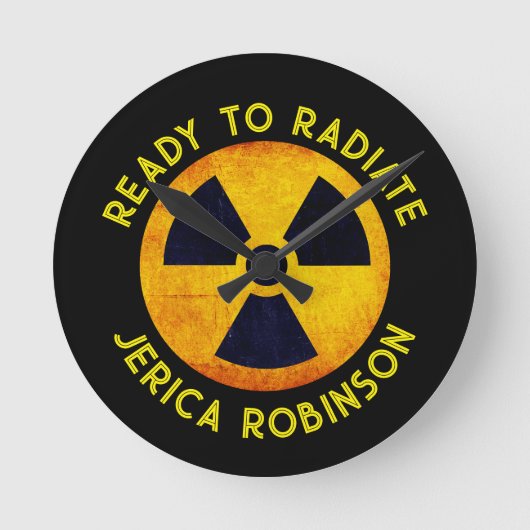 X線撮影の準備完了 ラウンド壁時計 (正面)