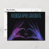 「X線撮影大学院」紫X線ハート インビテーションポストカード (正面/裏面)