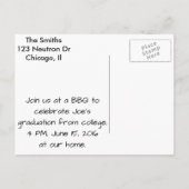 「X線撮影大学院」紫X線ハート インビテーションポストカード (裏面)