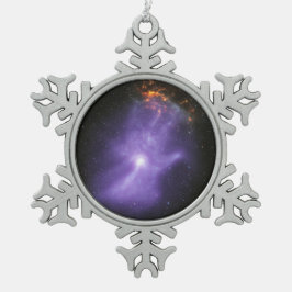 X線望遠鏡ゴースト宇宙手 スノーフレークピューターオーナメント