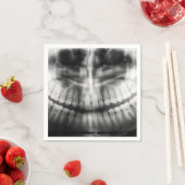 X線歯口スマイル白黒 スタンダードカクテルナプキン (インサイチュ)