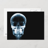 X線視覚スケルトン頭蓋骨 – 青 ポストカード (正面/裏面)