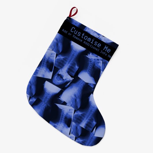 X線電磁波ブルー ラージクリスマスストッキング (正面 (吊り時))