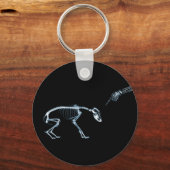 X線骨格の青い悪い犬 キーホルダー (正面)