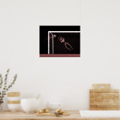 X線骨格サッカーゴアリーレッド ポスター (キッチン)