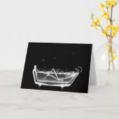 X線骨組B&WのBathの時間 カード (黄色い花)