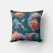 X線魚バブルプリント クッション (裏面)