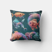 X線魚バブルプリント クッション (正面)