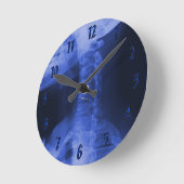 X線2 – 電磁ブルー ラウンド壁時計 (傾斜)