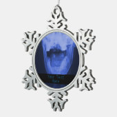 X線3 – 電磁ブルー スノーフレークピューターオーナメント (右)