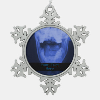 X線3 – 電磁ブルー スノーフレークピューターオーナメント