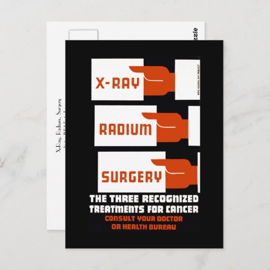 X線、ラジウム、手術と戦う ポストカード (正面/裏面)