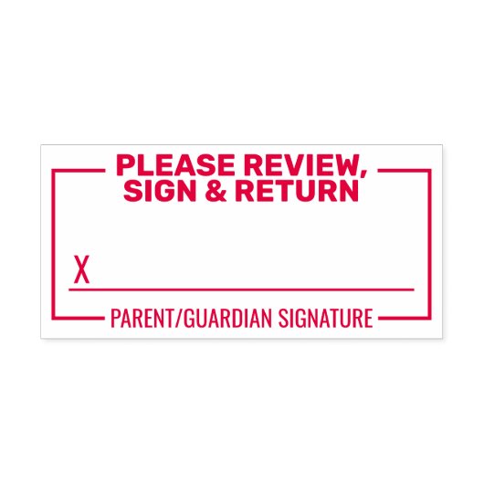 X署名欄を使用してサインリターンを確認する セルフインキングスタンプ (デザイン)