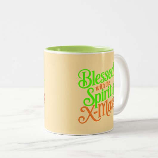 X賛美マスデジタルアートの精神を持って ツートーンマグカップ (正面右)